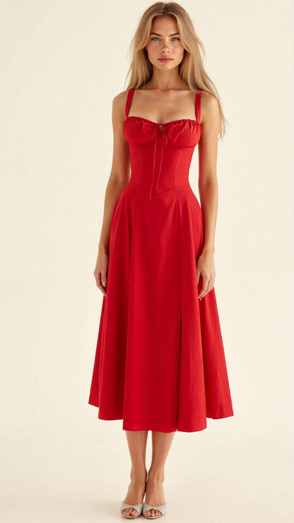 Sophie | Elegant Floral Midi Dress with Sweetheart Neckline 10