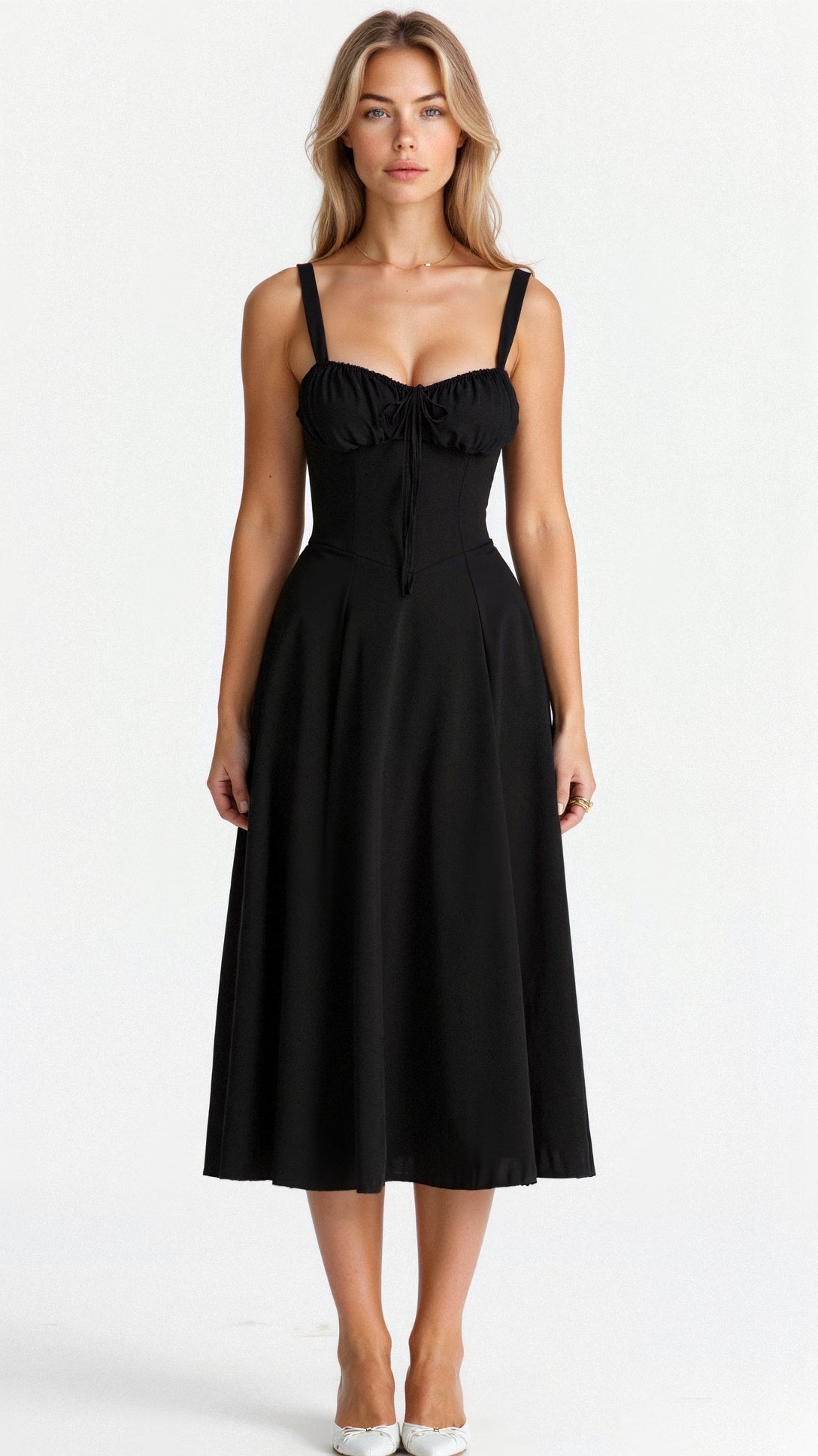 Sophie | Elegant Floral Midi Dress with Sweetheart Neckline 2