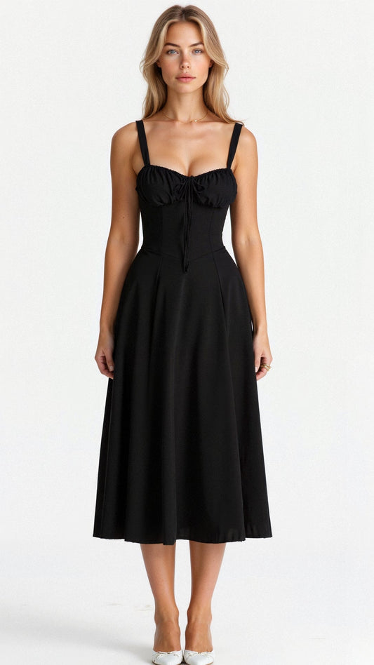 Sophie | Elegant Floral Midi Dress with Sweetheart Neckline 2
