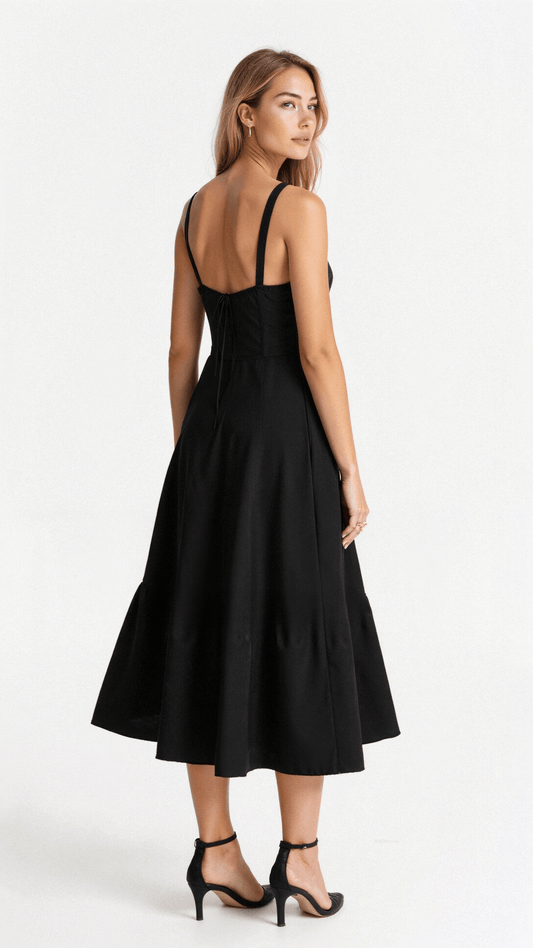 Sophie | Elegant Floral Midi Dress with Sweetheart Neckline 3