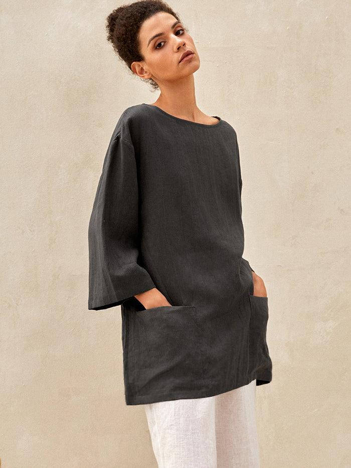 Sophie | Elegant Lightweight Linen Women's Shirt with Bell Sleeves 0