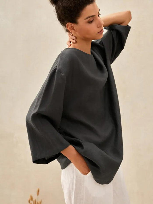 Sophie | Elegant Lightweight Linen Women's Shirt with Bell Sleeves 2