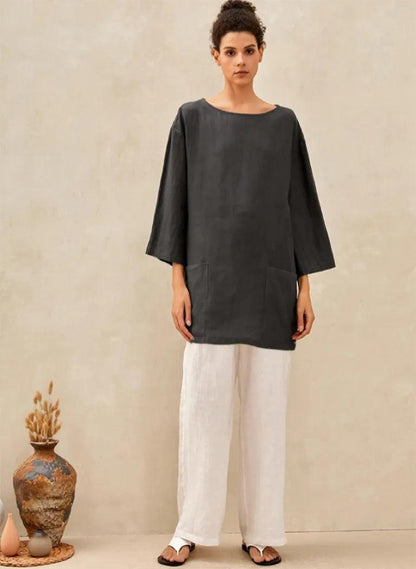 Sophie | Elegant Lightweight Linen Women's Shirt with Bell Sleeves 3