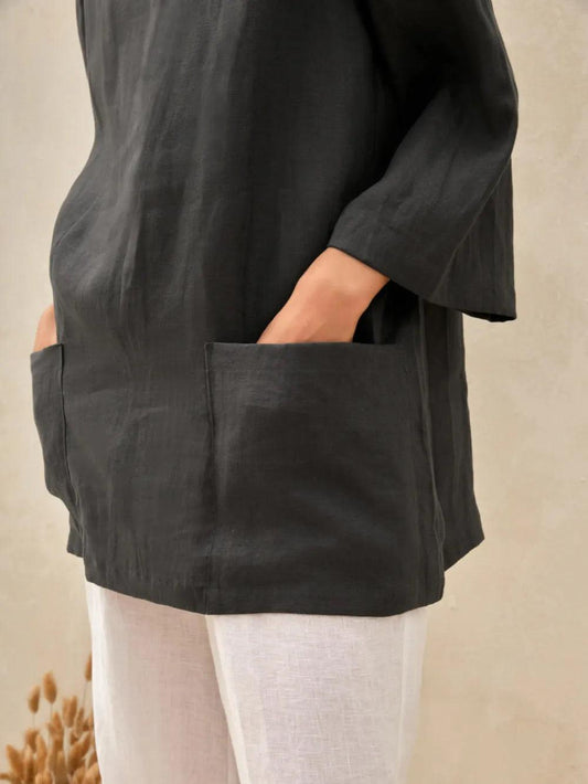 Sophie | Elegant Lightweight Linen Women's Shirt with Bell Sleeves 4