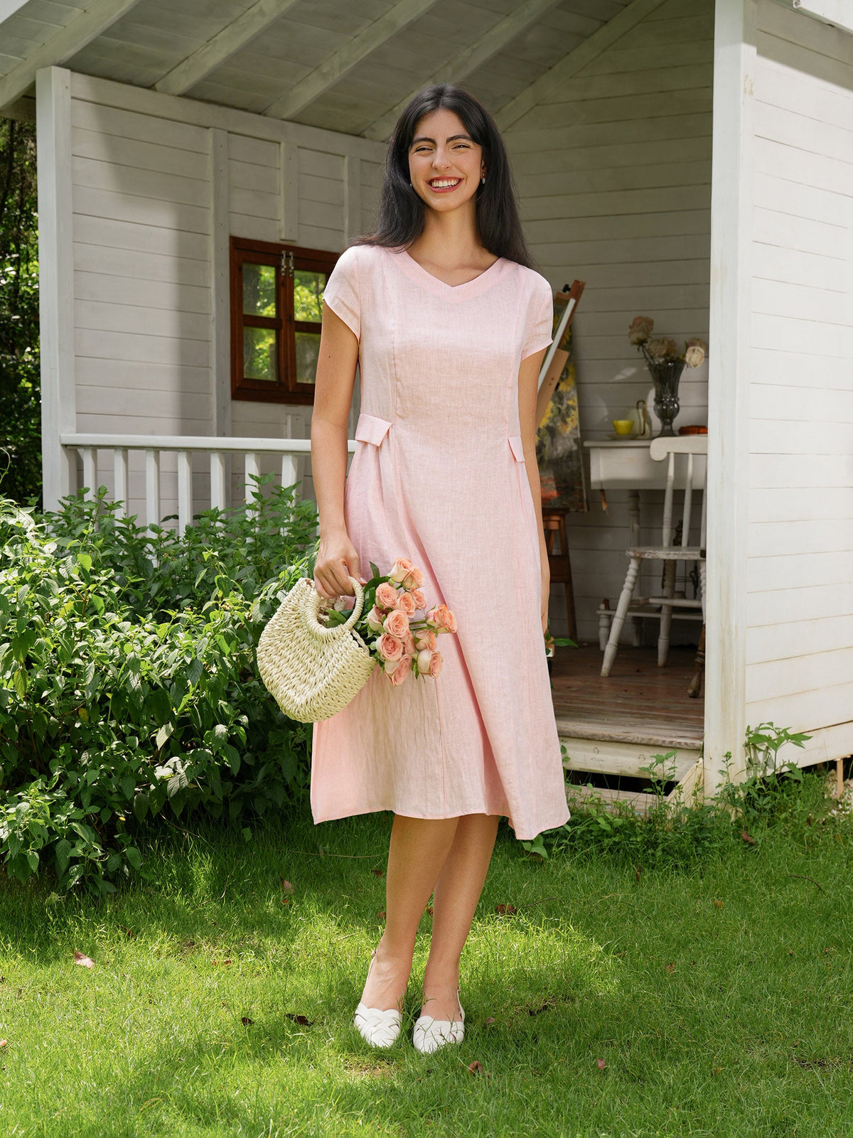 Sophie | Flattering Elegant Linen Womens Dress for Summer 1
