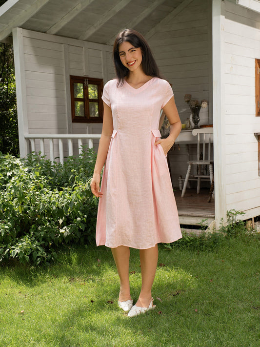 Sophie | Flattering Elegant Linen Womens Dress for Summer 2