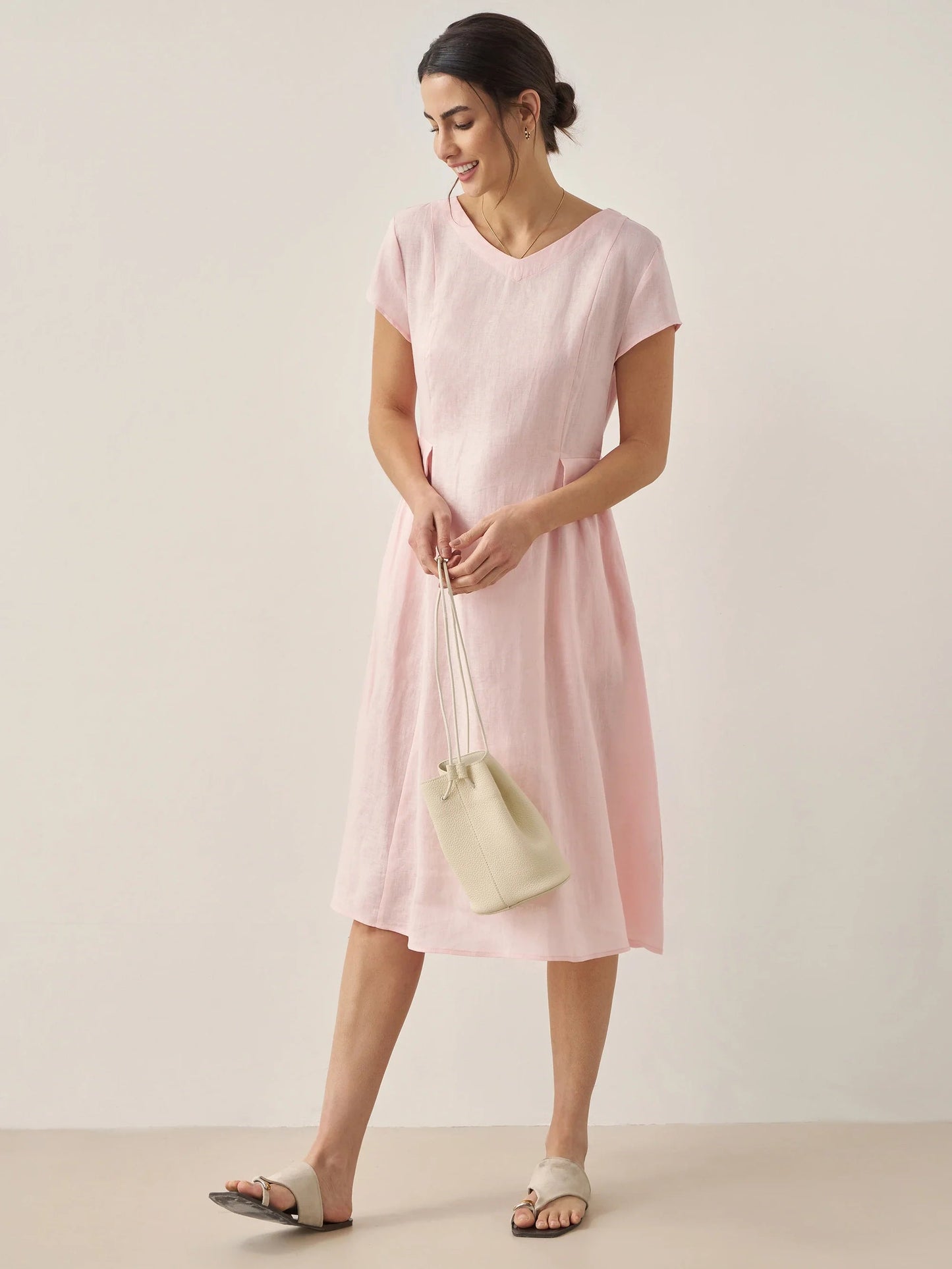 Sophie | Flattering Elegant Linen Womens Dress for Summer 6