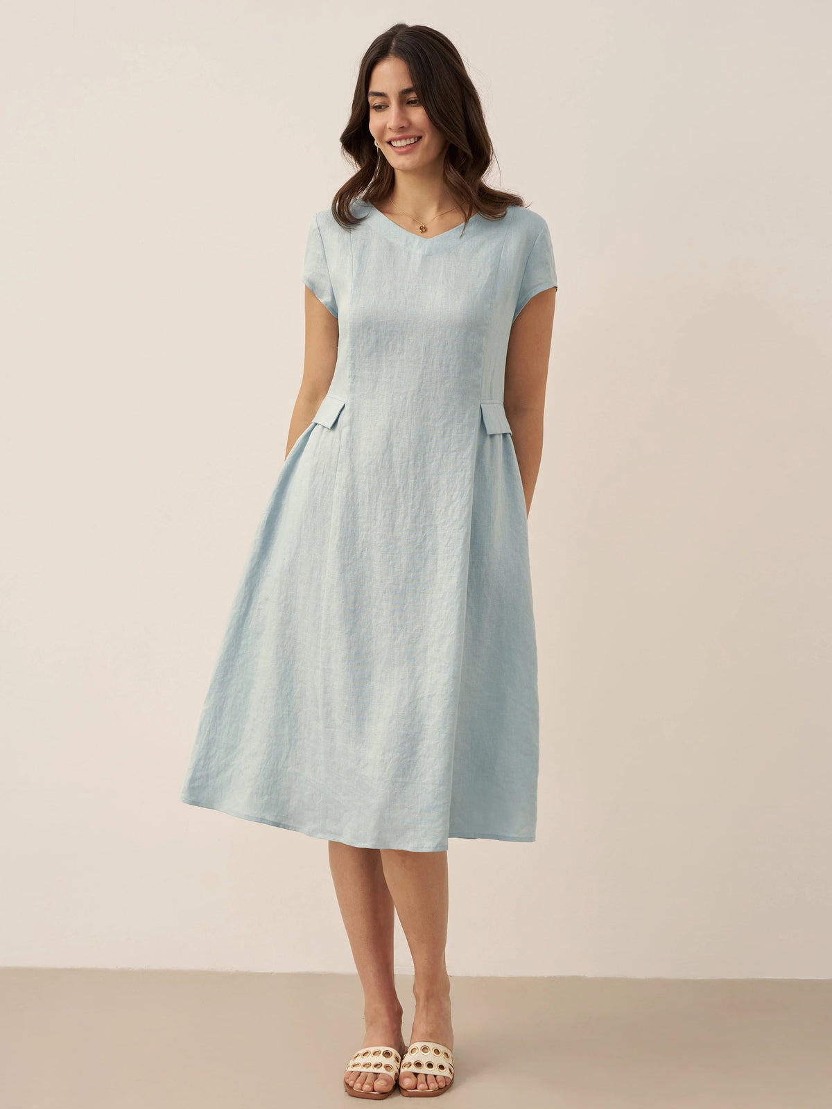 Sophie | Flattering Elegant Linen Womens Dress for Summer 9