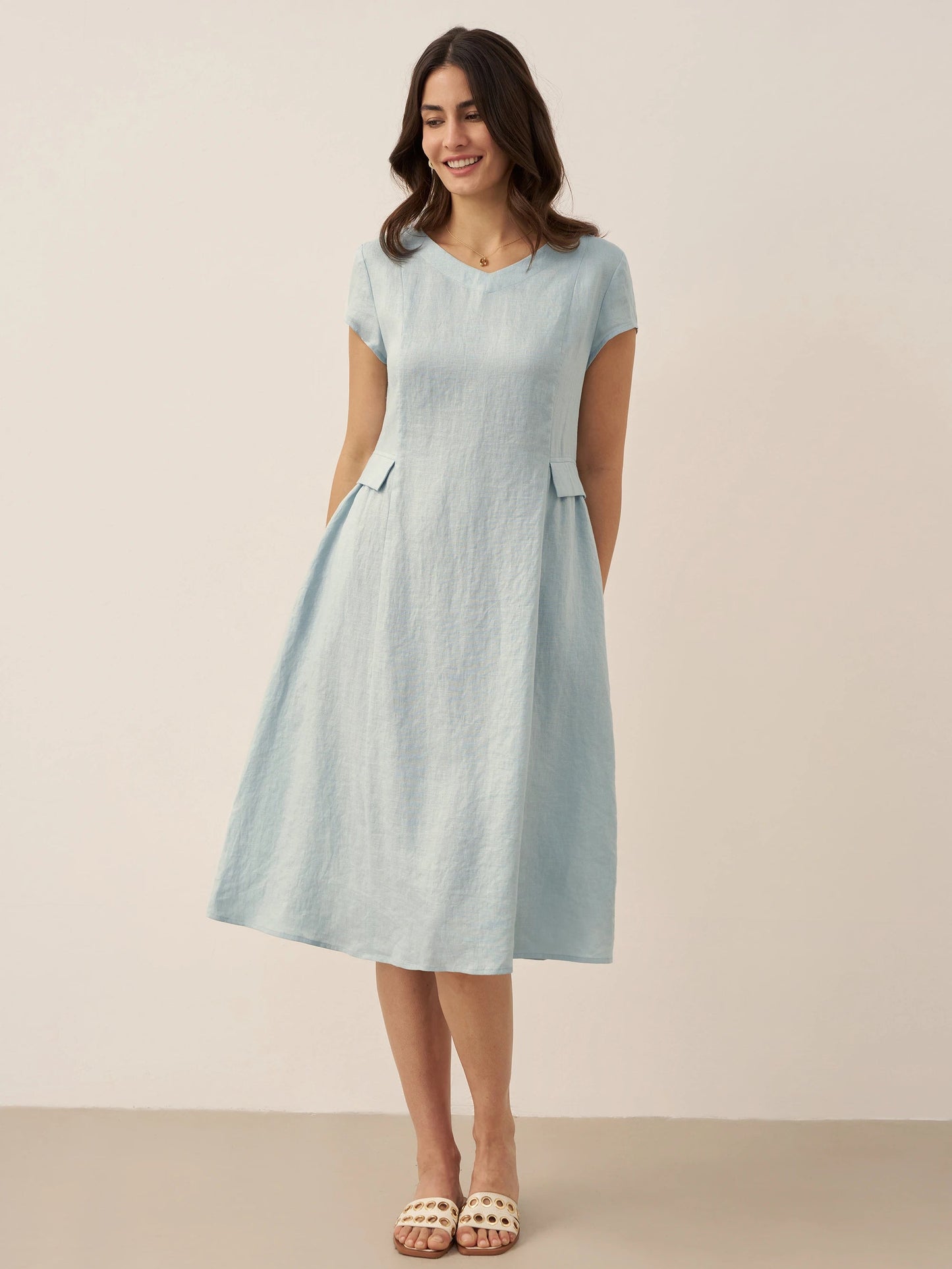 Sophie | Flattering Elegant Linen Womens Dress for Summer 9