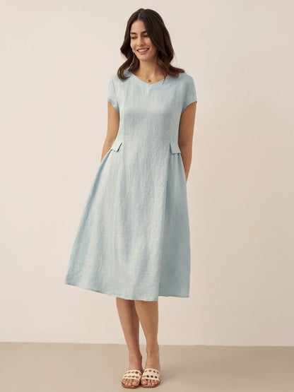 Sophie | Flattering Elegant Linen Womens Dress for Summer 9