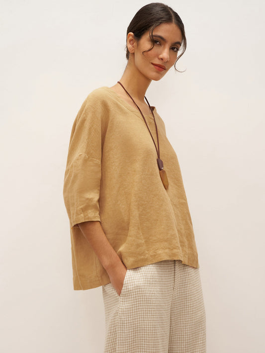 Sophie | Relaxed Elegant Linen V-Neck Women's Top 1