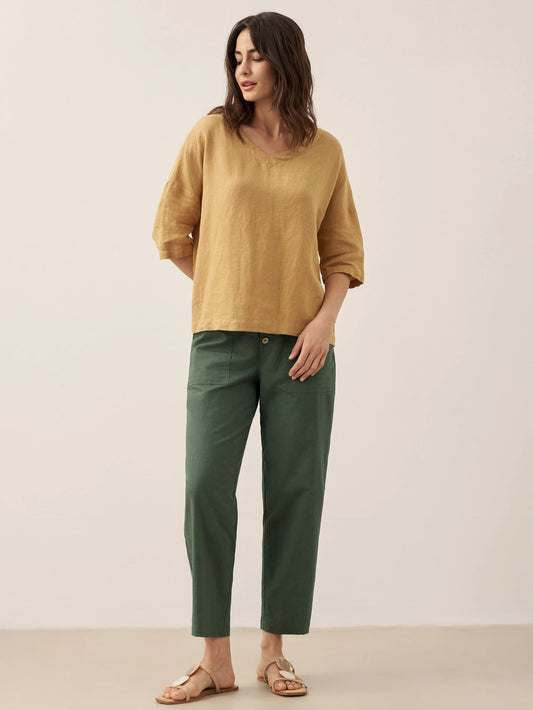 Sophie | Relaxed Elegant Linen V-Neck Women's Top 2