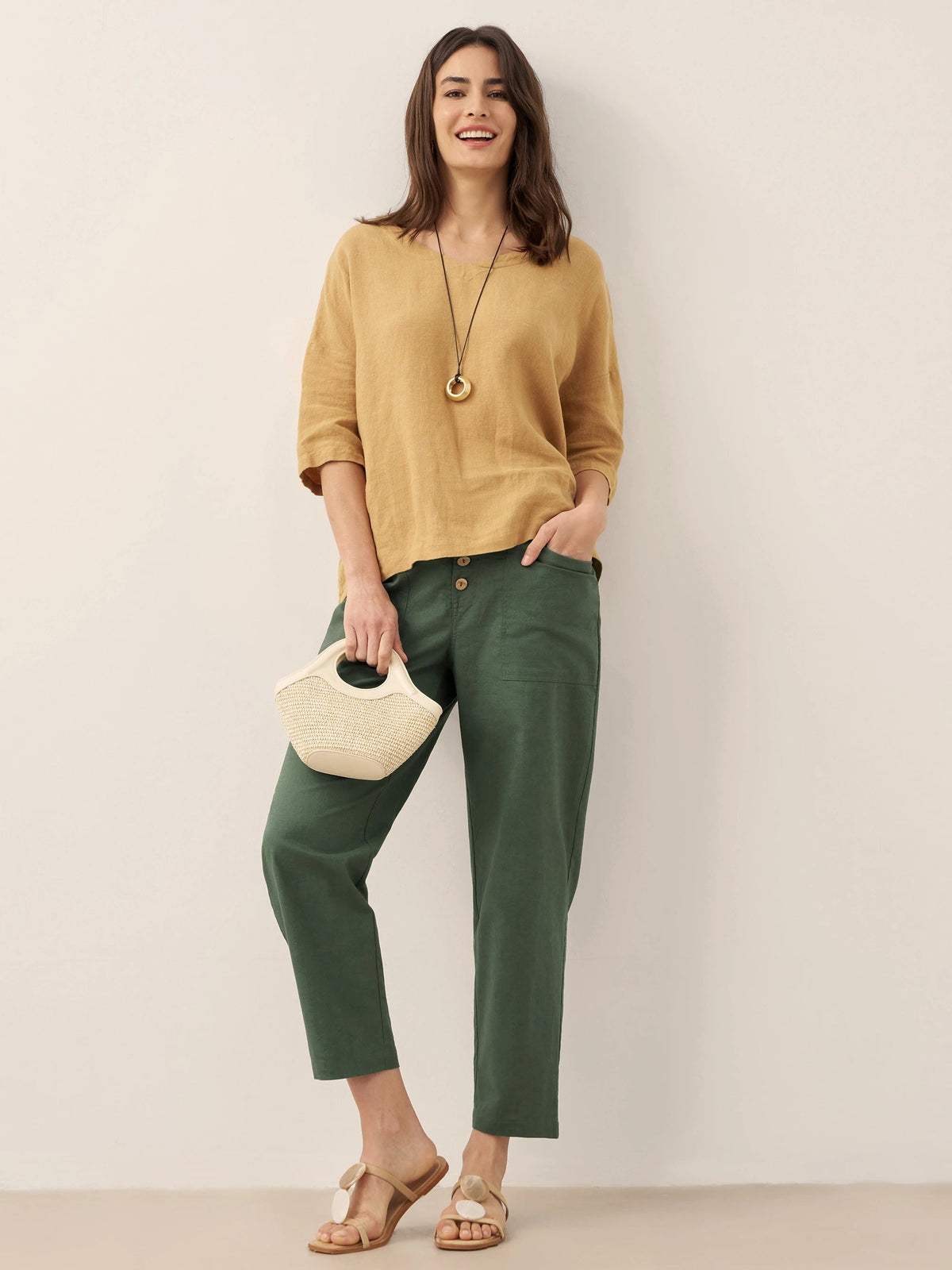 Sophie | Relaxed Elegant Linen V-Neck Women's Top 3