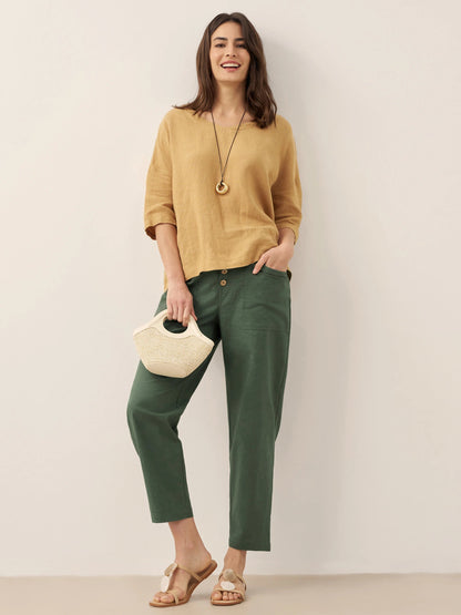 Sophie | Relaxed Elegant Linen V-Neck Women's Top 3