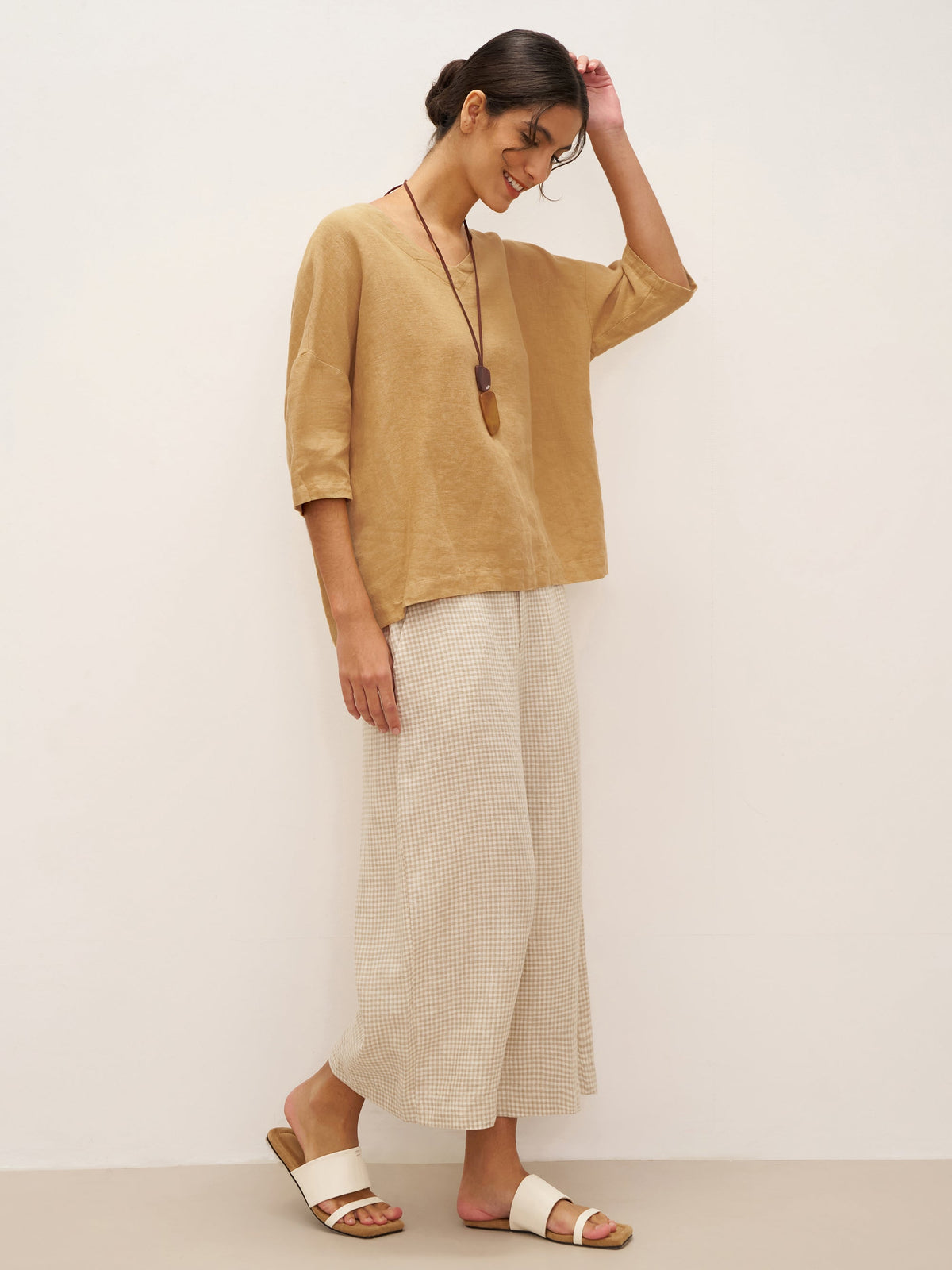 Sophie | Relaxed Elegant Linen V-Neck Women's Top 6