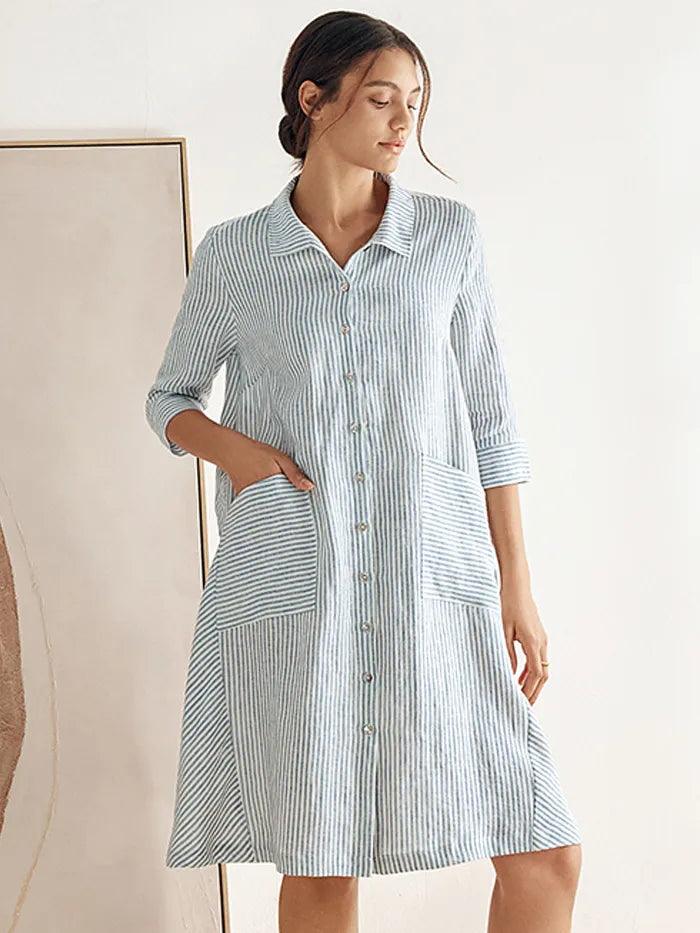 Sophie | Stylish Striped Summer Dress with Pockets 0