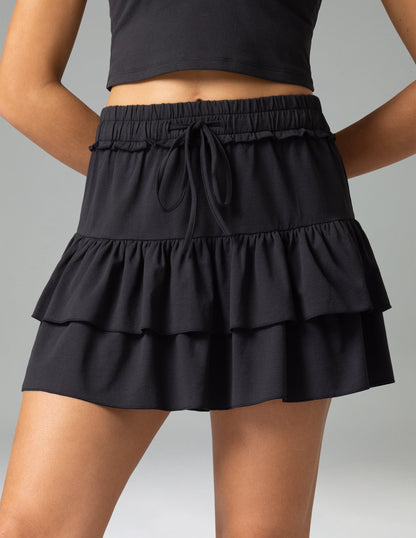 Sorona 3-Layer Ruffle Skirt w/ Built-In Anti-Exposure Short 0