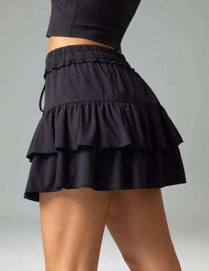 Sorona 3-Layer Ruffle Skirt w/ Built-In Anti-Exposure Short 3