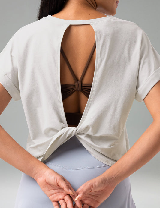 Sorona Batwing Sleeve Twist-Back Relaxed Fit Top 10