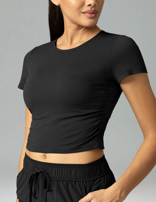 Sorona Ruched Crew Neck Cropped T-Shirt – Slim Fit 6
