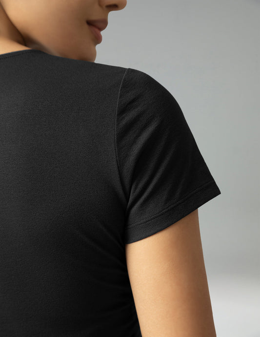 Sorona Ruched Crew Neck Cropped T-Shirt – Slim Fit 8