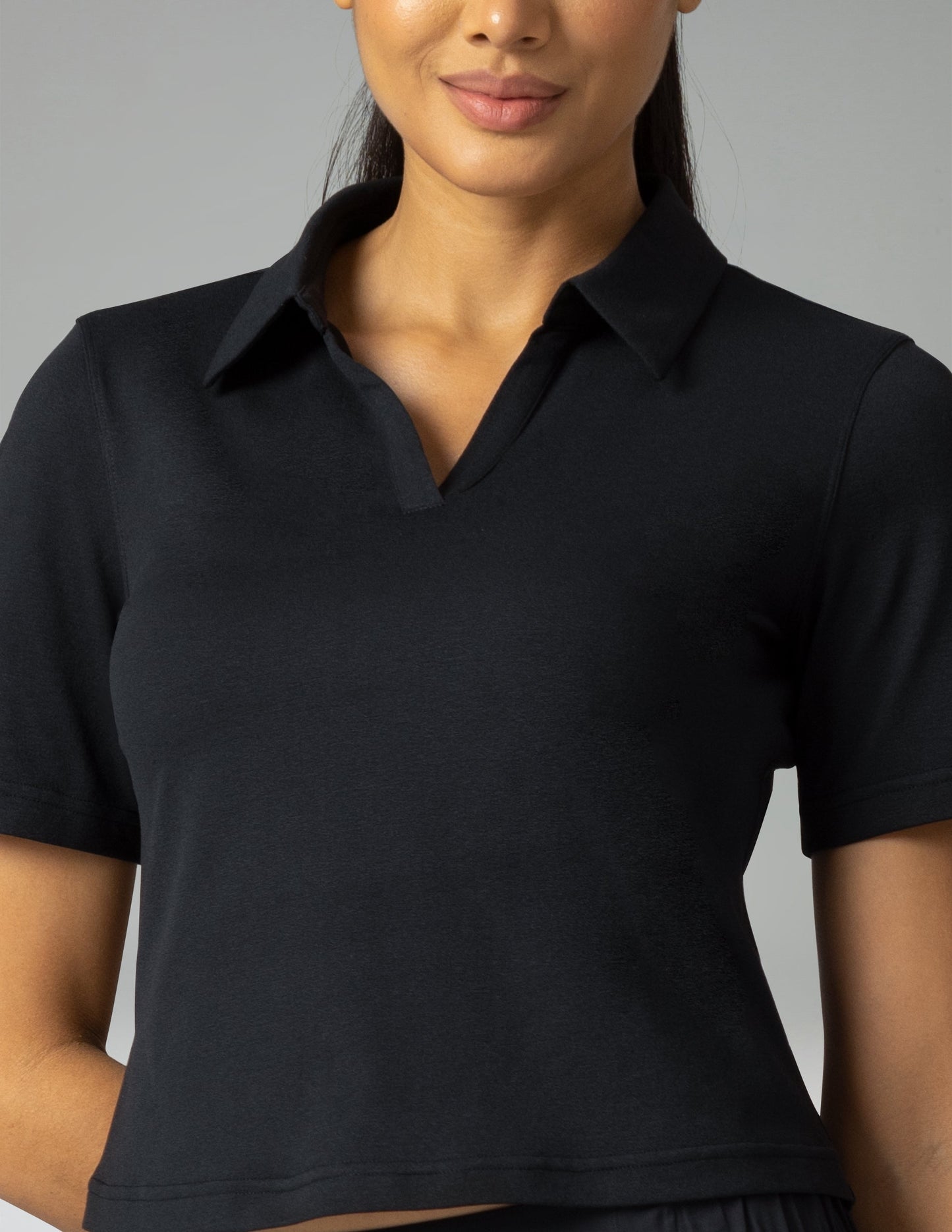 Sorona V-Neck Cropped Polo Shirt – Relaxed Fit 10