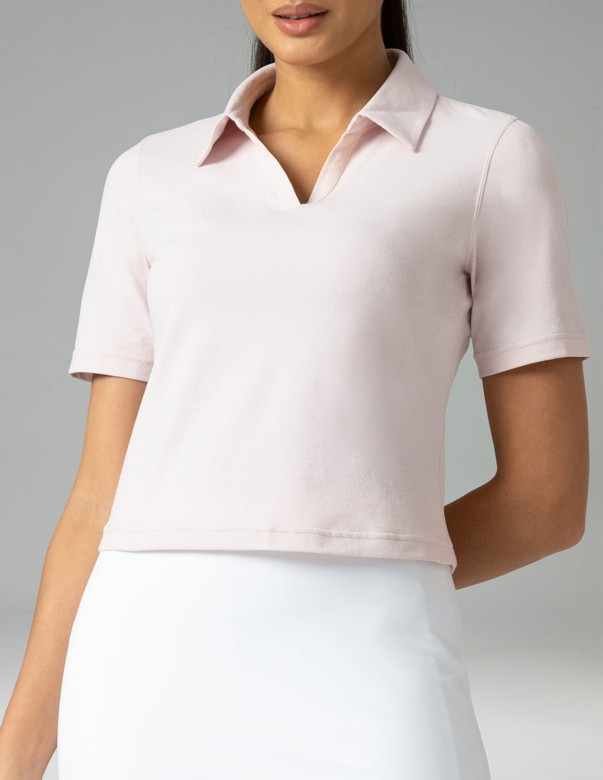 Sorona V-Neck Cropped Polo Shirt – Relaxed Fit 11