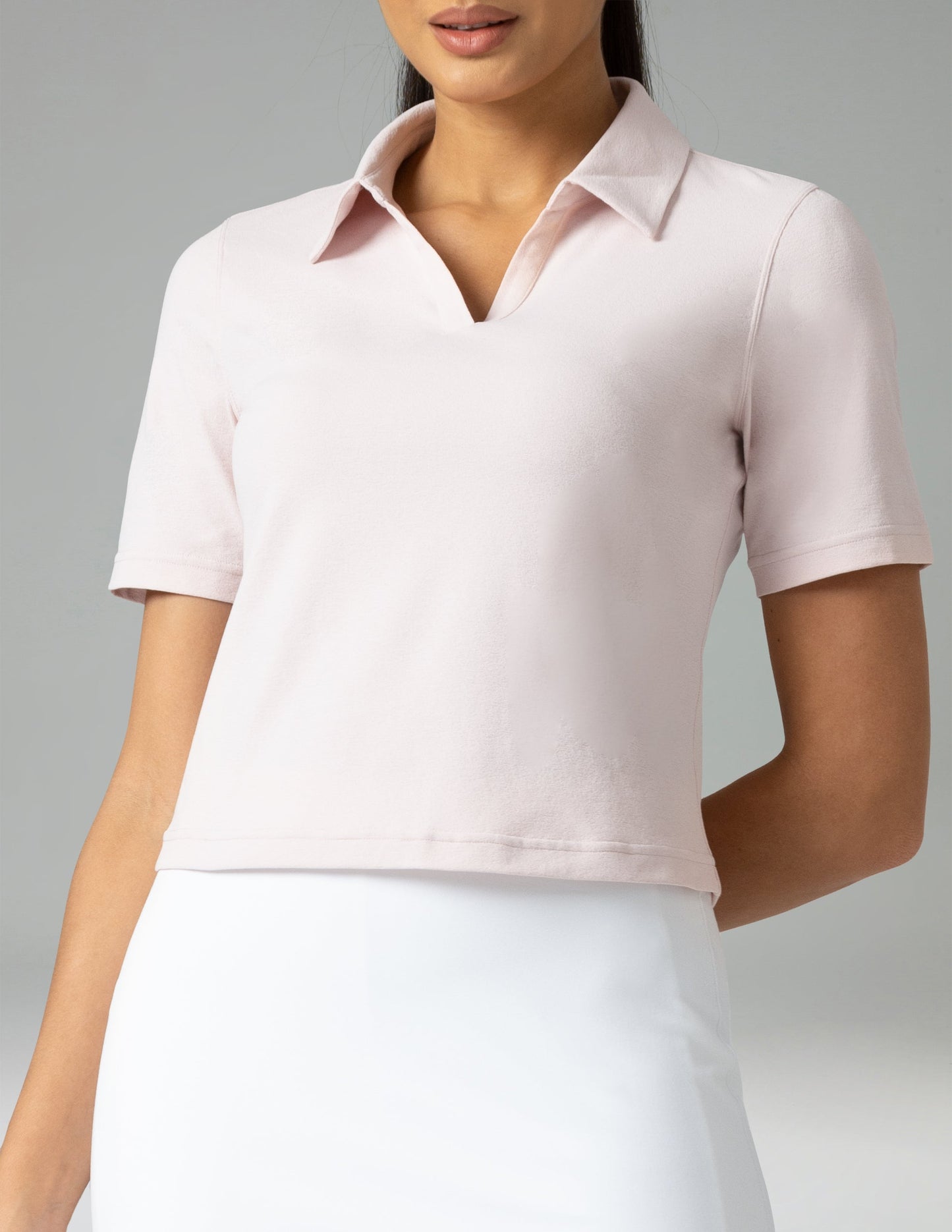 Sorona V-Neck Cropped Polo Shirt – Relaxed Fit 11