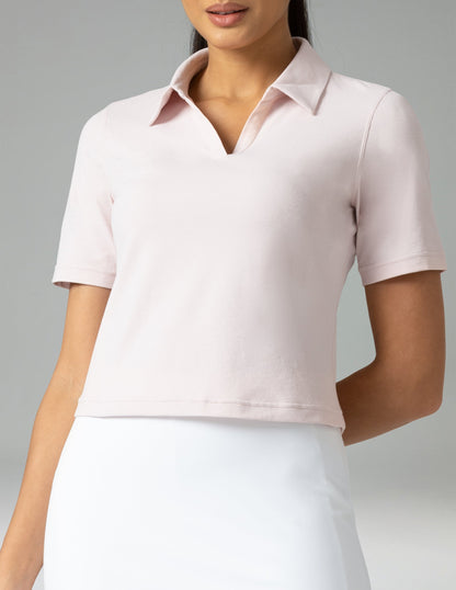 Sorona V-Neck Cropped Polo Shirt – Relaxed Fit 11