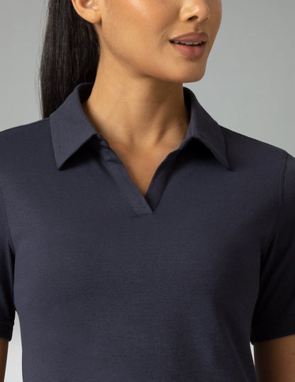 Sorona V-Neck Cropped Polo Shirt – Relaxed Fit 4