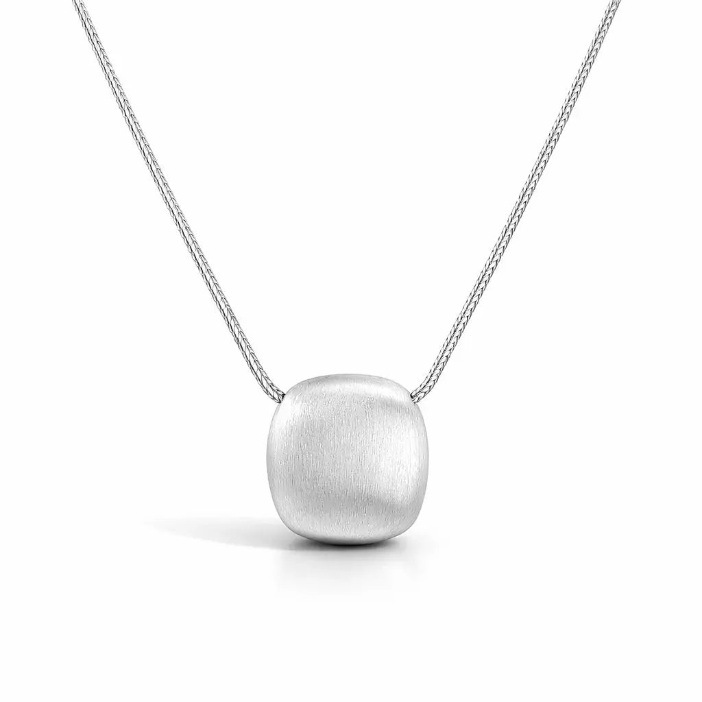 Sphère Brushed Sphere Pendant Necklace in Sterling Silver 0