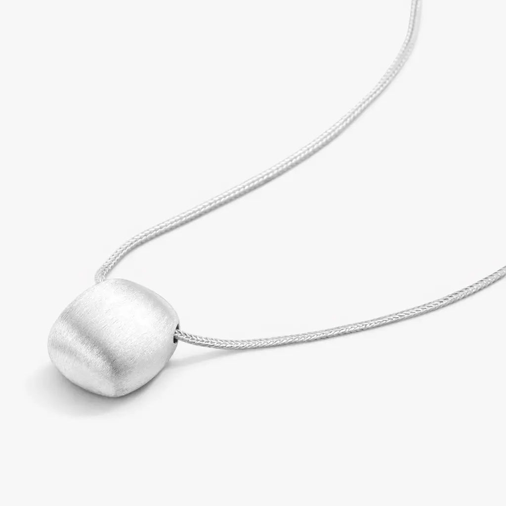 Sphère Brushed Sphere Pendant Necklace in Sterling Silver 2