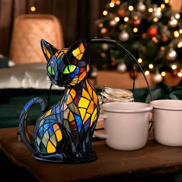 Stained Glass Cat Table Lamp 1