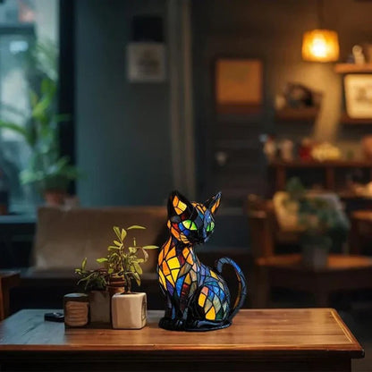 Stained Glass Cat Table Lamp 3