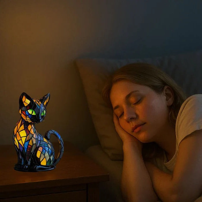 Stained Glass Cat Table Lamp 4
