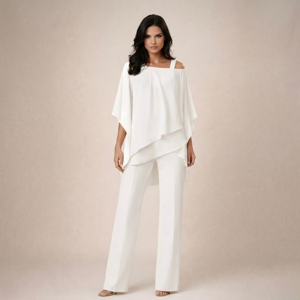 Stephanie | Women's Off Shoulder Wide Leg Set 0
