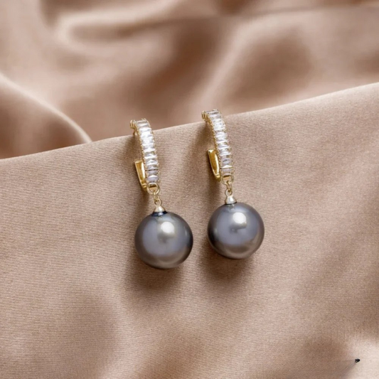 Stylish Pearl and Zirconia Earrings 1