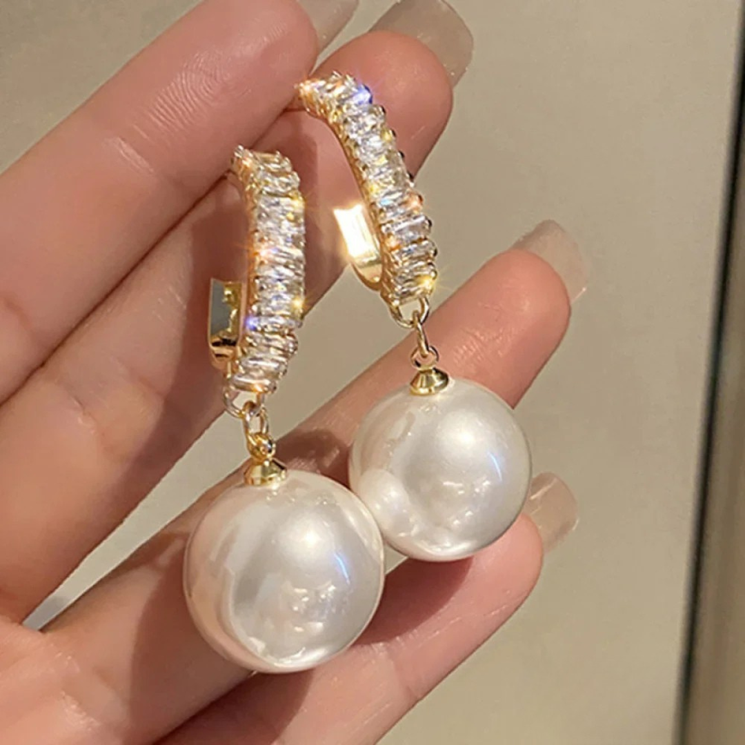 Stylish Pearl and Zirconia Earrings 3