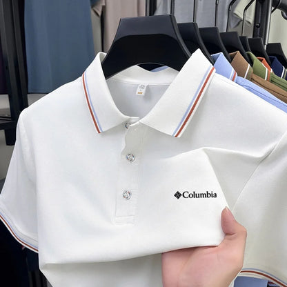Stylish Polo Shirt | Men's Polo Shirts with Letter Embroidery | Comfortable Casual Summer Wear for Everyday Outings 0