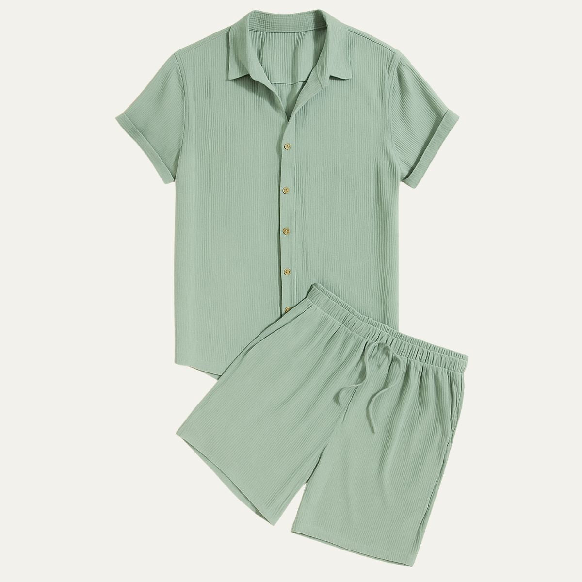 Summer Co-Ord | Women's Outfit - Linen Shirt and Shorts Set with Elastic Waistband | Lightweight Style for Warm Days 1
