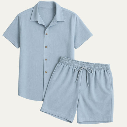 Summer Co-Ord | Women's Outfit - Linen Shirt and Shorts Set with Elastic Waistband | Lightweight Style for Warm Days 2