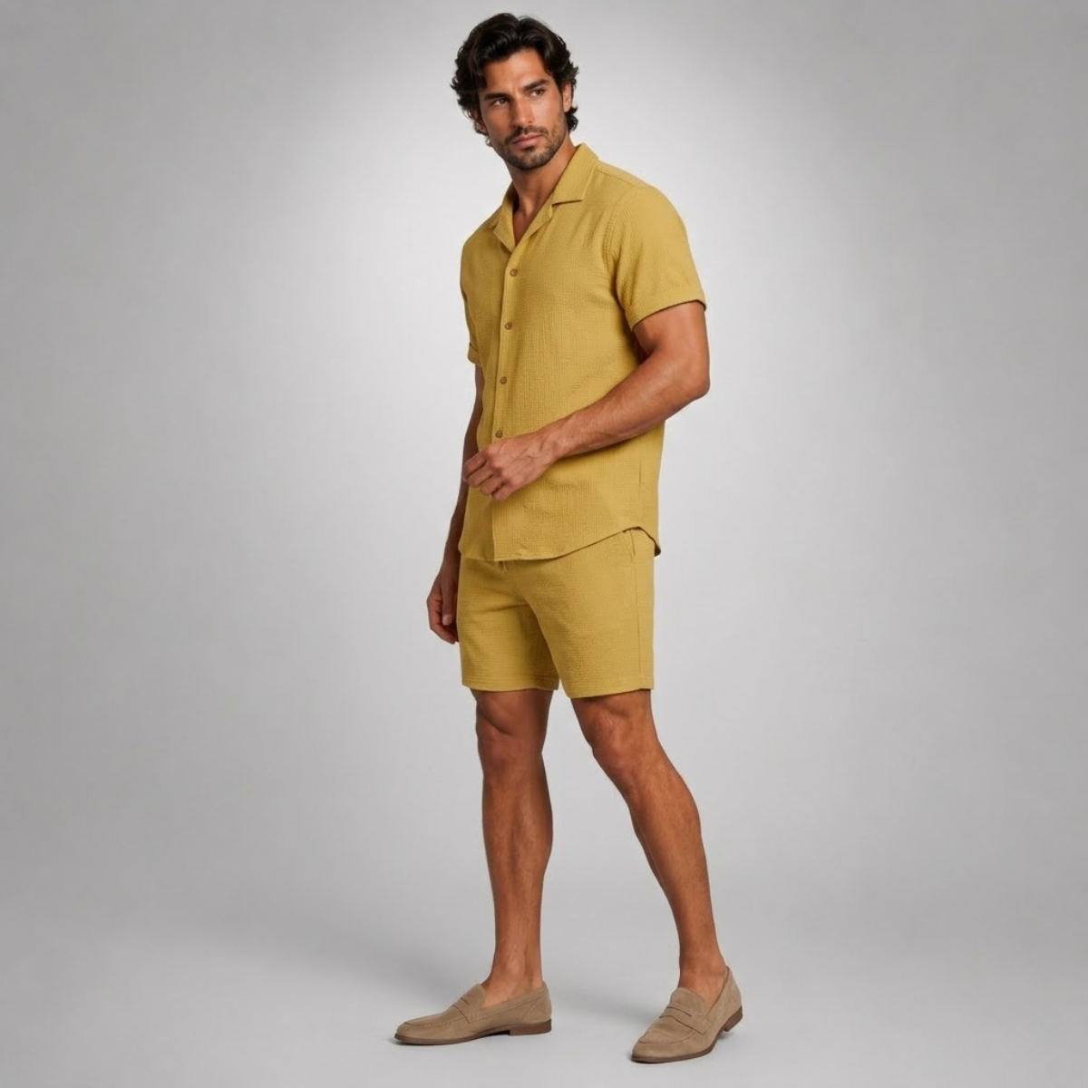Summer Co-Ord | Women's Outfit - Linen Shirt and Shorts Set with Elastic Waistband | Lightweight Style for Warm Days 5