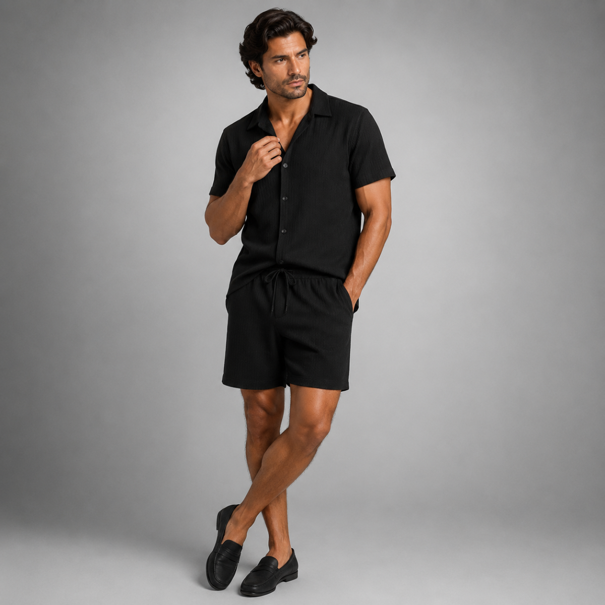 Summer Co-Ord | Women's Outfit - Linen Shirt and Shorts Set with Elastic Waistband | Lightweight Style for Warm Days 9