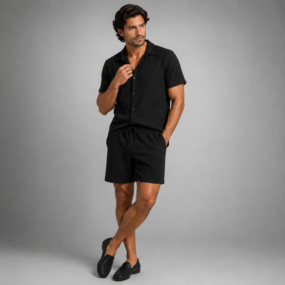 Summer Co-Ord | Women's Outfit - Linen Shirt and Shorts Set with Elastic Waistband | Lightweight Style for Warm Days 9