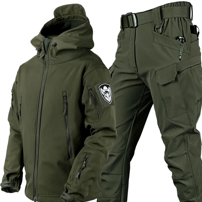 Tactical Polyester Jacket and Pants Set with Hood and Zip Pockets 5