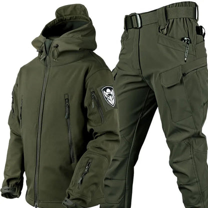 Tactical Polyester Jacket and Pants Set with Hood and Zip Pockets 5