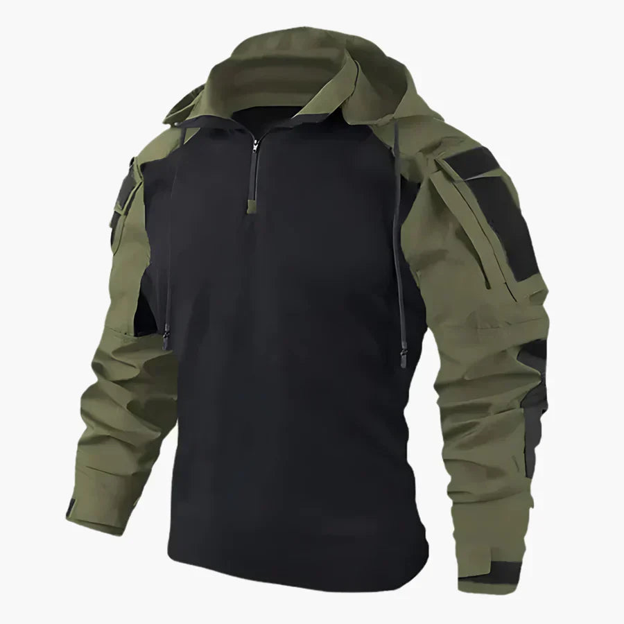Tactical Synthetic Pullover Jacket with Half Zip and Hood 0