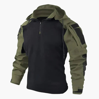 Tactical Synthetic Pullover Jacket with Half Zip and Hood 0