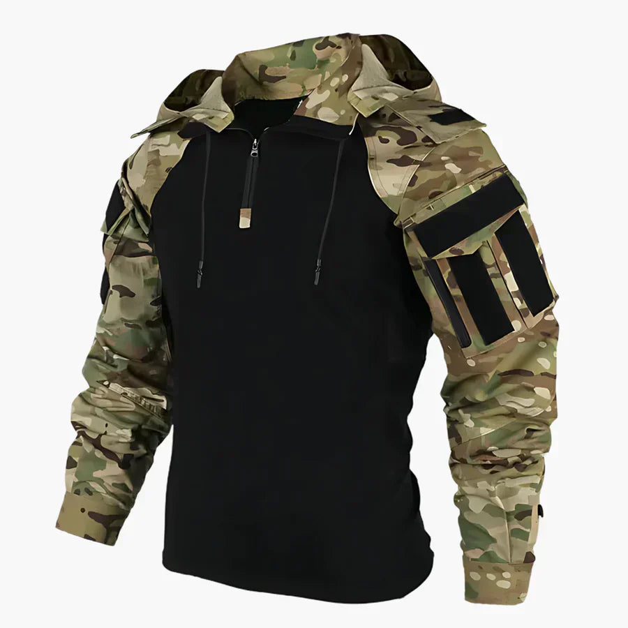 Tactical Synthetic Pullover Jacket with Half Zip and Hood 1