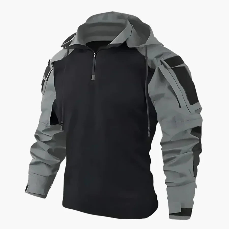 Tactical Synthetic Pullover Jacket with Half Zip and Hood 2